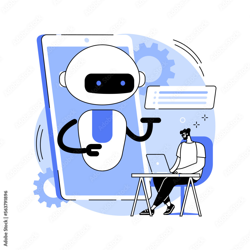 Poster chatbot development platform abstract concept vector illustration.