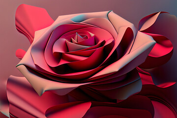 3D Illustration of a rose, Valentine's Day