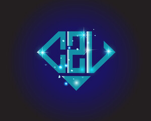 CZU Logo letter monogram with diamond shape design template.
 - obrazy, fototapety, plakaty