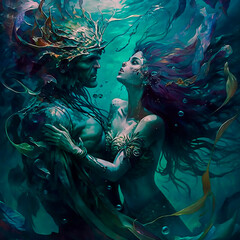 Obraz premium mermaid .Generative AI