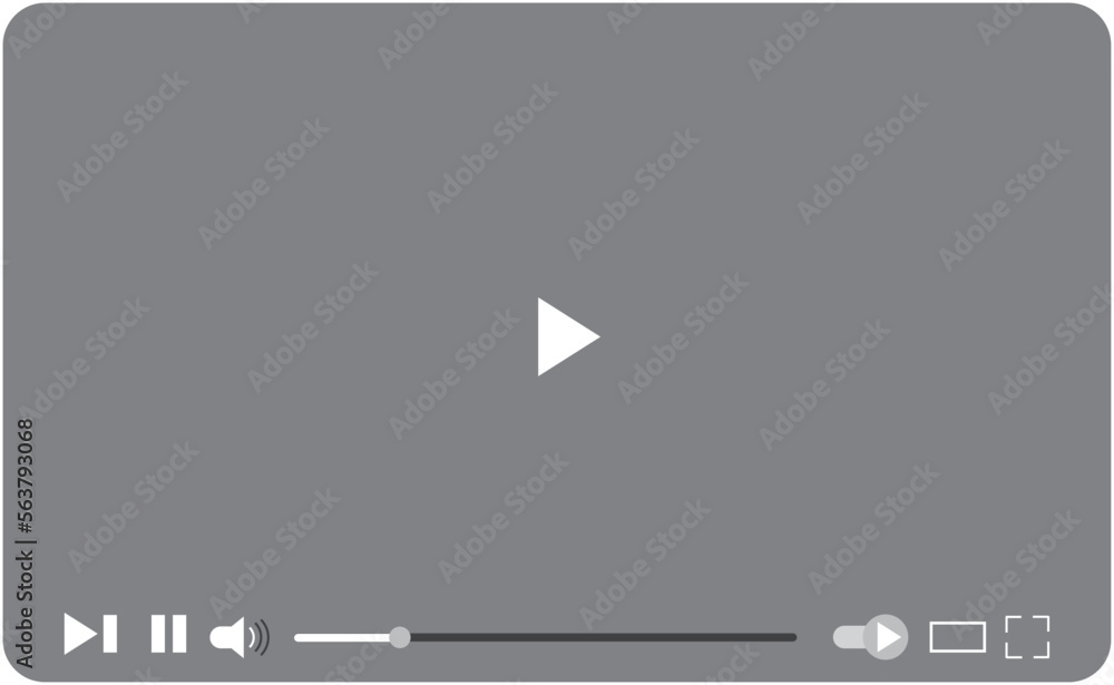 Aufkleber modern video player design template for web and mobile apps flat style. vector illustration