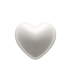White heart icon 3d