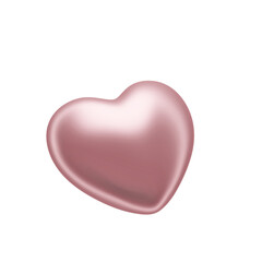 Rose gold heart icon 3d