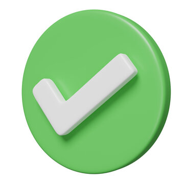 3d check marks, tick marks symbols icon isolated. concept 3d render illustration