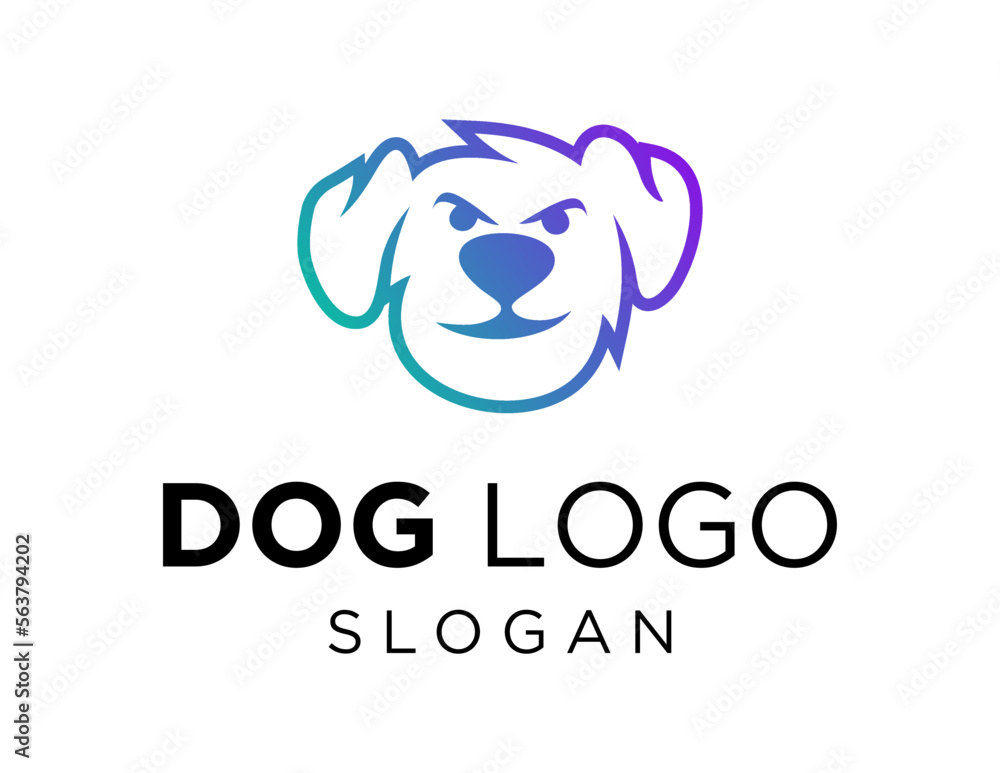 Poster logo design about dog on a white background. created using the coreldraw application.