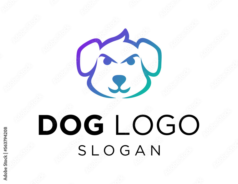 Poster logo design about dog on a white background. created using the coreldraw application.