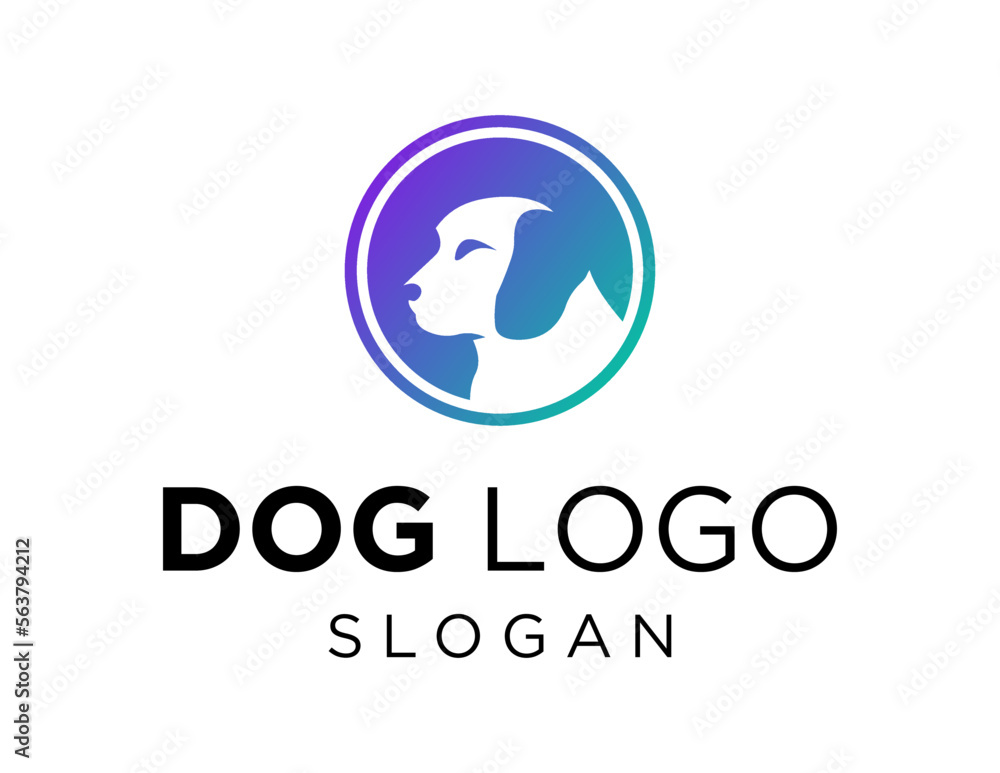 Poster logo design about dog on a white background. created using the coreldraw application.