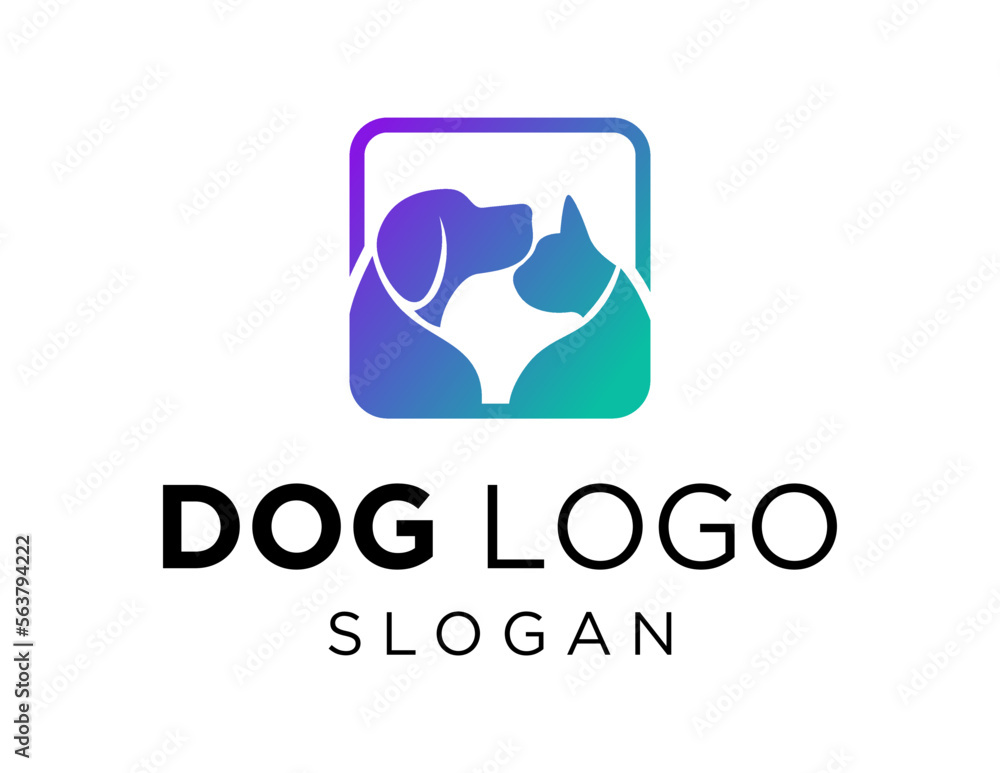 Poster logo design about dog on a white background. created using the coreldraw application.
