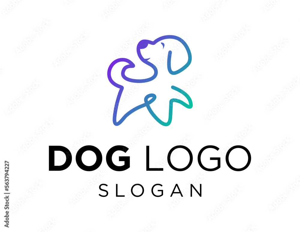 Poster logo design about dog on a white background. created using the coreldraw application.
