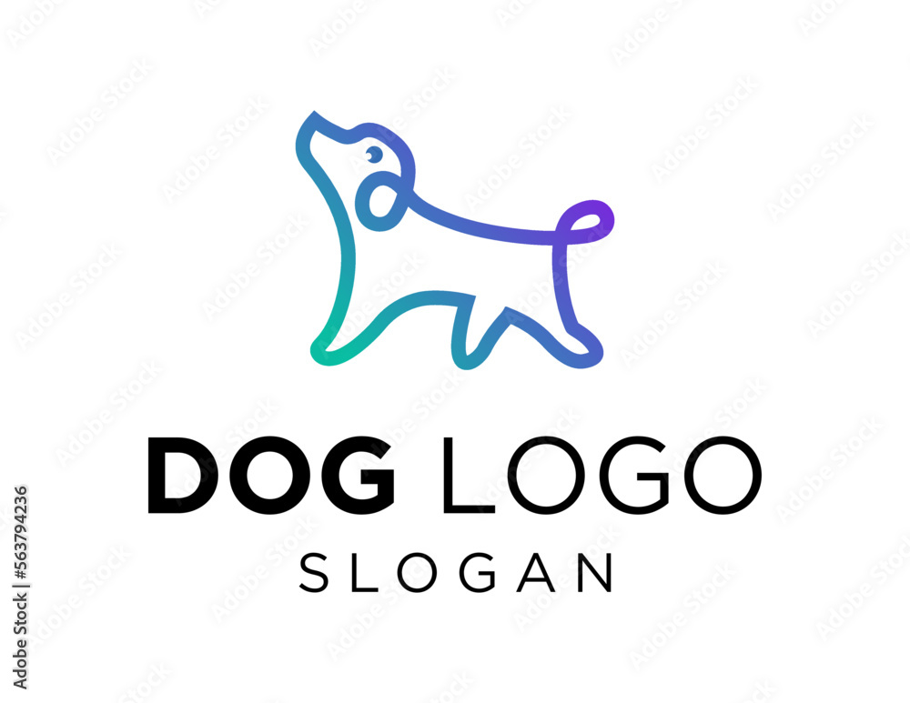Poster logo design about dog on a white background. created using the coreldraw application.