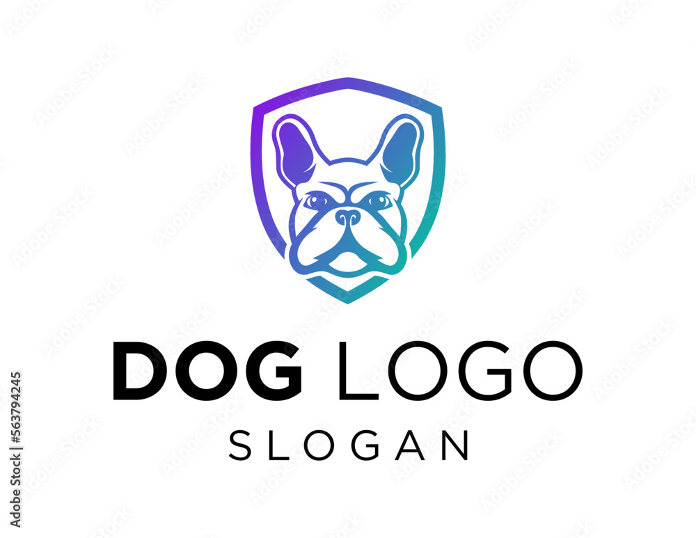Poster logo design about dog on a white background. created using the coreldraw application.
