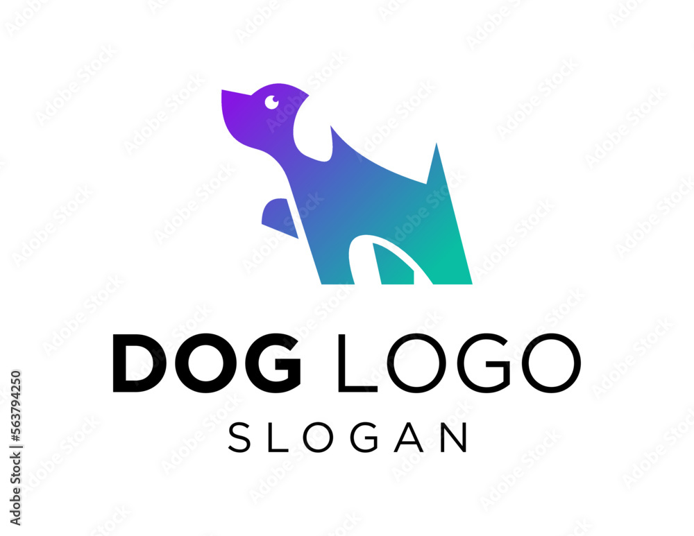 Poster logo design about dog on a white background. created using the coreldraw application.
