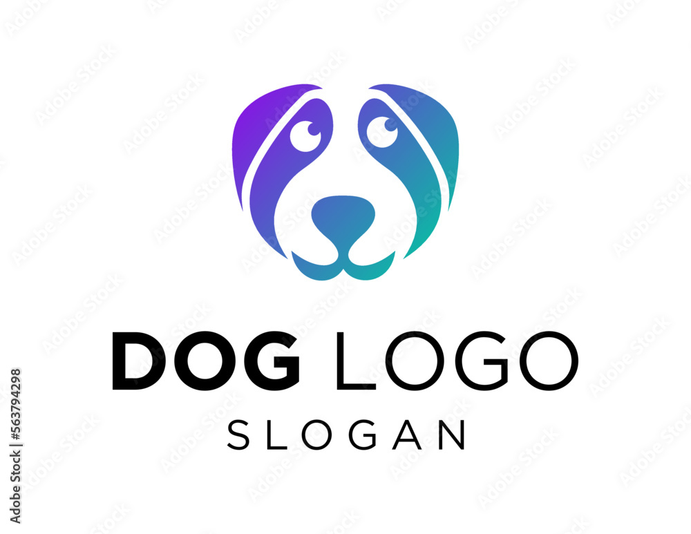 Poster logo design about dog on a white background. created using the coreldraw application.