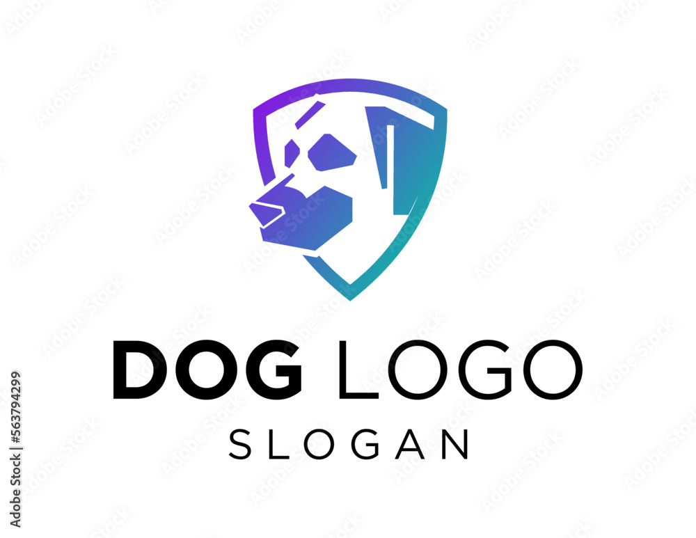 Poster logo design about dog on a white background. created using the coreldraw application.