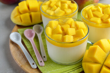 Dessert with mango