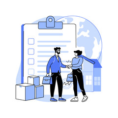 Sales contract terms abstract concept vector illustration.