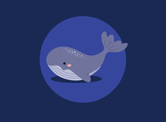 Cute whale vector illustration
