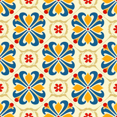 Modern pattern with French folk ornament - generated by Generative AI