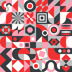 Obraz premium Geometric abstract pattern design in retro style.
