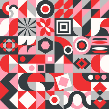Geometric abstract pattern design in retro style.