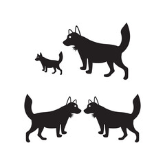 Black dog animal vector logo design . Dog icon . Dog silhouette 