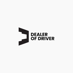 creative dealer of driver logo design vector illustration, modern dealership mark symbol logo vector design template with monogram, simple and elegant styles isolated on white background