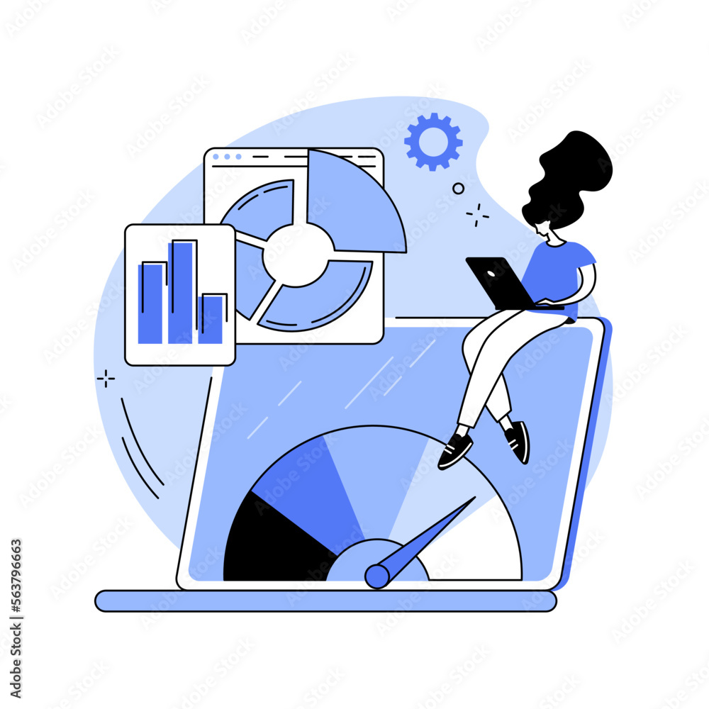 Aufkleber benchmark testing abstract concept vector illustration.