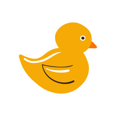 Hand Drawn Yellow Rubber Duck Toy Illustration