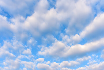 Naklejka na ściany i meble Blue sky with clouds, cloudy sky in winter day.