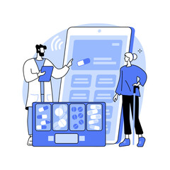 Smart pill boxes abstract concept vector illustration.