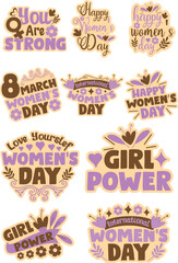 Women's Day Stickers bundle