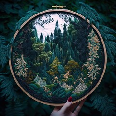 Embroidered Forest (generative AI)