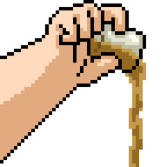 Obraz premium pixel art beer pour drink