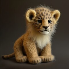 Felted Lion Cub (generative AI)