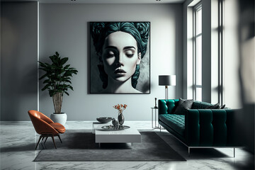 modern design living room luxury minimalist. Generative AI