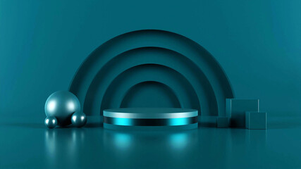 Obraz premium 3D Rendering dynamic stage platform item show background.