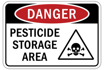 Pesticide storage sign and labels