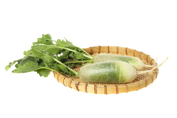 fresh radish isolated on white background 