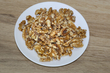 walnuts on a white plate