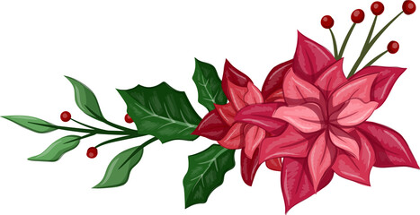 red floral bouquet with watercolor