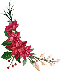 red floral bouquet with watercolor