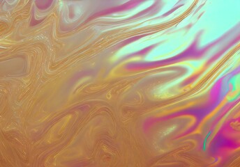 Obraz premium holographic gold iridescent chrome silver surface graphic texture background, generative ai