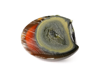 Century egg on white background