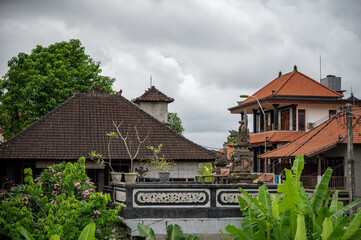 Bali Island houses, traditional architecture of Bali Island's houses in Ubud Province
