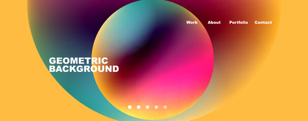 Round shapes and circles geometric abstract background. Vector Illustration For Wallpaper, Banner, Background, Card, Book Illustration, landing page