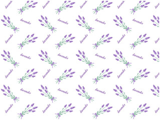 ラベンダーとlavenderの文字のシームレス