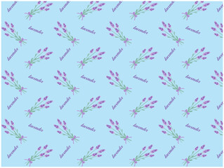 ラベンダーとlavenderの文字のシームレス