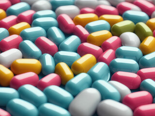 Multicolored tablets. Generative AI