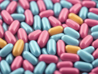 Multicolored tablets. Generative AI