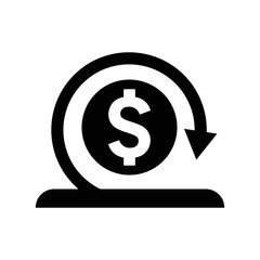 Refund, money back icon.  Editable vector isolated on a white background.